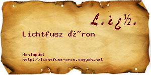 Lichtfusz Áron névjegykártya