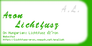 aron lichtfusz business card